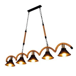 American Cafe Iron Retro Bar Table Chandelier Cuerda de cáñamo Estilo industrial medio para el hogar Tienda de ropa Personalizada Creativa - Product Image 1