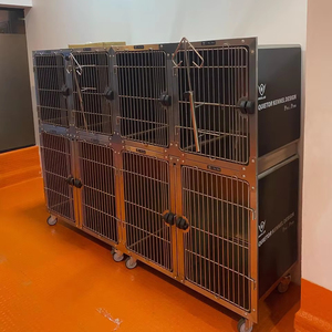 Yuvarlak köşe modüler kafes sistemi Pet bakım/hastane paslanmaz çelik evcil hayvan kulubesi kafes - Product Image 1