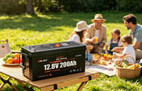 Batterie de stockage d'énergie Li-ion auto-chauffante Enlzh 12,8 V 200 Ah, idéale pour la maison, les camping-cars et les stations de communication