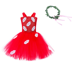 Disfraz de Princesa Hawaiana con Vestido de Malla Esponjosa <span class=keywords><strong>para</strong></span> <span class=keywords><strong>Niñas</strong></span>, Traje con Guirnaldas <span class=keywords><strong>para</strong></span> Fiesta de Baile DP117 - Product Image 5