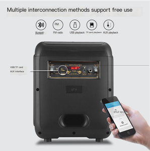 Nhà Máy Bán Buôn RX-8183A Ngoài Trời Di Động 8 Inch Không Dây Màu Xanh Răng Loa 50W Công Suất Cao Loa Siêu Trầm - Product Image 5