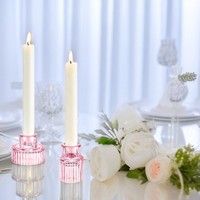 Juego de 3 Portavelas de Cristal de Diseño Moderno para Bodas y San Valentín, Elegante Juego de Portavelas