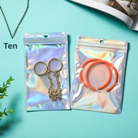 Yin Yang holographique feuille d'aluminium PET sac en plastique emballage Laser pour bijoux pour boucles d'oreilles et lunettes arc-en-ciel fantaisie Style