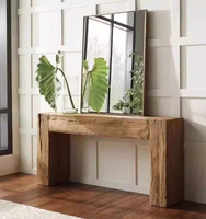 Console rétro en bois massif, design nordique, meuble d'entrée pour salon et hôtel, armoire d'entrée durable et écologique