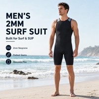 Combinaison en néoprène 2 mm pour homme, short de bain à fermeture velcro, combinaison de navigation et de SUP