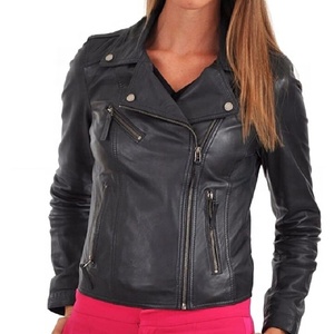 Chaqueta de cuero personalizada para mujer, abrigo de moda para motocicleta, ropa Inspire - Product Image 4