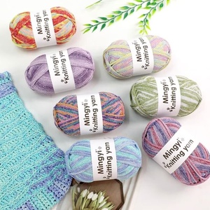 Fil à tricoter dégradé fait main, 2,5 mm, haute ténacité, fil de coton creux, paillettes, 100% polyester, <span class=keywords><strong>pour</strong></span> le tricot, le <span class=keywords><strong>crochet</strong></span>, coucher de soleil - Product Image 2