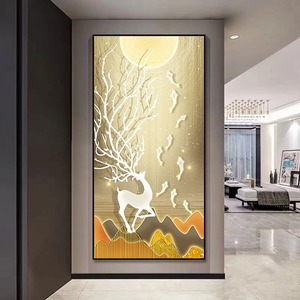 Pintura <span class=keywords><strong>al</strong></span> Óleo sobre Papel con Cristal Personalizada, Arte Decorativo de Lujo <span class=keywords><strong>para</strong></span> Hoteles, Vestíbulos y Habitaciones - Product Image 2