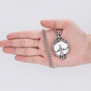 Men's Amulet Stainless Steel Memento <b>Mirror</b> Skull Woman Necklace Fairy Beauty Magic <b>Mirror</b> Necklace Pendant Jewelry - Product Image 3