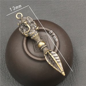 Charme de pilon <span class=keywords><strong>Talisman</strong></span> en cuivre Ganesha Wealth-pendentif porte-clés et collier, figurine de collection vintage non électrique - Product Image 4