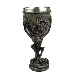 200ml medievale a forma di drago vetro di vino in acciaio inox con <span class=keywords><strong>mitologia</strong></span> europea <span class=keywords><strong>e</strong></span> leggende drago guerriero tazza in resina - Product Image 1