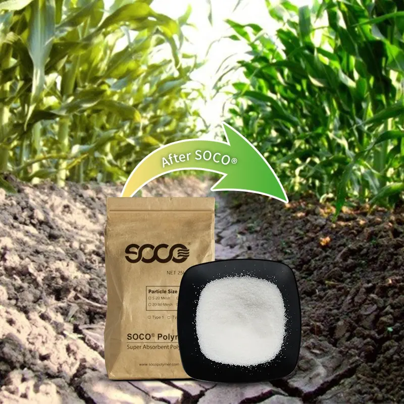 SOCO Polymer Sap для сельского хозяйства, удерживающий агент воды для сельского хозяйства