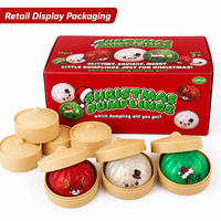 Jouet Squishy Géant de Noël en forme de Boulette Scintillante en TPR, Jouet Sensoriel Anti-Stress à Presser pour Enfants