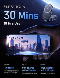 แท่นชาร์จไร้สายระบบแม่เหล็ก Qi2.2 25W ของ Lisen พร้อมอะแดปเตอร์45W แท่นชาร์จเร็วแบบ3 in 1สำหรับ <span class=keywords><strong>iPhone</strong></span> 17 16 PRO MAX Watch - Product Image 2