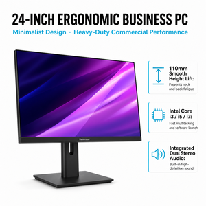 คอมพิวเตอร์ออลอินวันขอบจอบาง ขนาด 22 24 นิ้ว FHD 1920x1080 Intel Core I5 สีดำ Windows 11 สำหรับโชว์รูมและเคาน์เตอร์ต้อนรับ - Product Image 1
