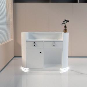 Best Selling Modern Luxury Curved <b>Reception</b> Desk Office Furniture for Barbershop Mall Beauty Salon Club with <b>Counter</b> Front Table - Product Image 2