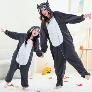 Combinaison <span class=keywords><strong>Kigurumi</strong></span> pour toute la famille, 6 styles, requin, <span class=keywords><strong>dragon</strong></span>, dinosaure, singe, en flanelle ultra-douce, pour adultes et enfants - Product Image 2