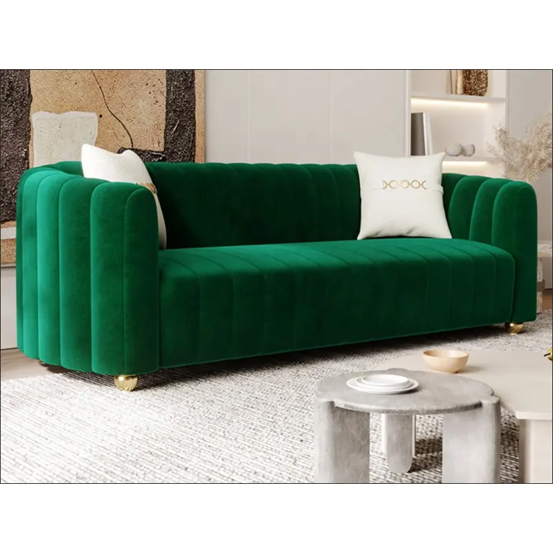 2024 Modernes Sofa-Set Möbel in China getuftetes Chesterfield-Ledersofa italienisches Luxus-Ledersofa-Set Wohnzimmermöbel