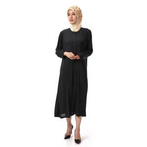 Dropshipping/Venta al por mayor en stock/OEM Túnica árabe de seda helada con botones para mujer musulmana, Ropa islámica, Manga larga de poliéster - Product Image 6
