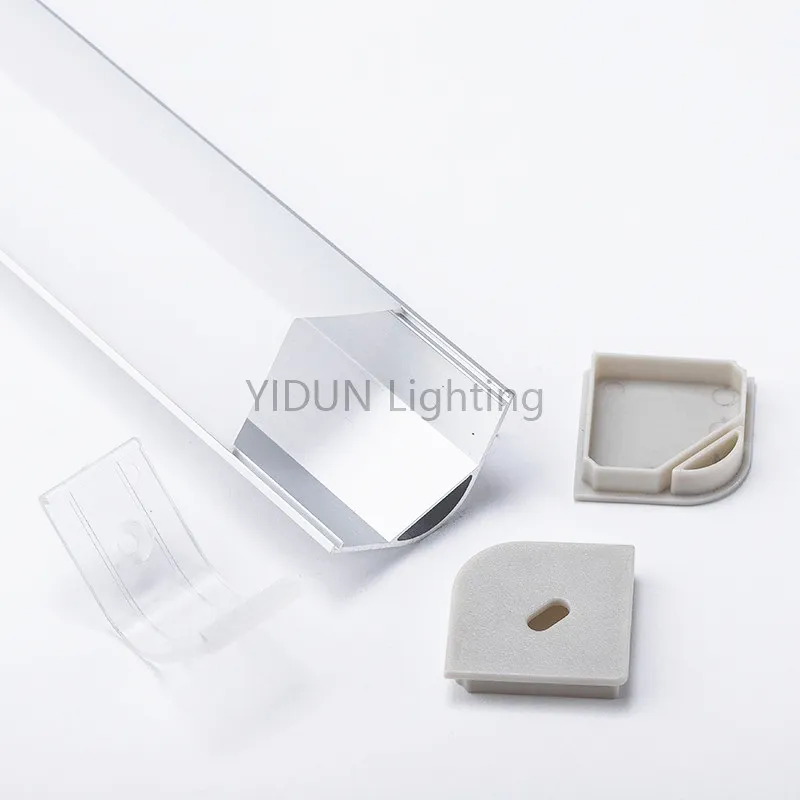 YIDUN Bend Corner Mounted Led Aluminum Profile 30x30mm Angle Cover Led Strip Light Diffuser