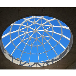 Structure en acier bâtiment insonorisé toit incurvé sans cadre tuiles de verre bureau maison véranda dôme courbe verre cloison Structure - Product Image 1