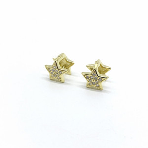 Stud Earrings Heart And Star Shape Micro Pave Zirconia Copper Ear <b>Clips</b> For Party Fashion Jewelry - Product Image 4