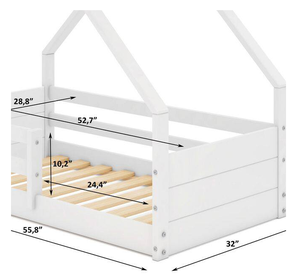Letto a Casetta Montessori Moderno e Semplice in Legno Massello <span class=keywords><strong>per</strong></span> Bambini, Letto a Giorno con Baldacchino <span class=keywords><strong>per</strong></span> la Camera da Letto o il Soggiorno - Product Image 4