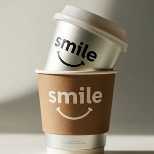 Biodegradable 8/10/12/14/16 oz Hot Gold Stamped Paper <b>Cups</b>, Luxury Disposable Coffee <b>Cups</b> with Gold Foil Logo, - Product Image 3