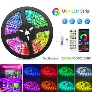 Bandes LED RGB 5050 personnalisables en cuivre, découpables, éclairage intelligent pour la maison, application de changement de couleur, installation facile, bandes lumineuses d'ambiance - Product Image 1