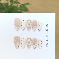 Faux Ongles Press-On Personnalisables Faits Main Luxe 3D Argent Rose Gothique Noir Blanc à Coller Stiletto