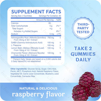 Gummies apaisantes pour le sommeil 5-en-1 : L-Théanine, Ashwagandha, GABA, Camomille, Mélisse