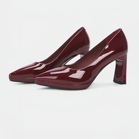 Chaussures en PU polyvalentes et élégantes pour femmes, à talons épais, prêtes à être expédiées, nouvelle collection