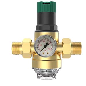 Reductor de presión para tuberías de suministro, con prefiltro de seguridad ajustable y regulador de agua para sistemas centrales. - Product Image 2