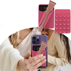Support de téléphone en silicone à ventouse pour gloss et cartes, étui de téléphone avec porte-cartes et baume à lèvres pour la plupart des téléphones portables - Product Image 5