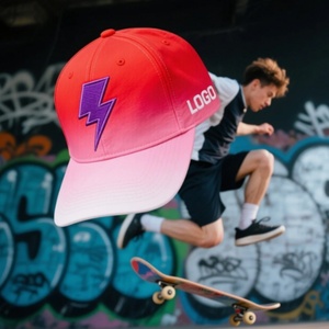 Custom Lightning Printing Mesh Sublimation 5-Panel Sporty Golf <b>Cap</b> <b>Flat</b> with Brim Trucker Hat - Product Image 1