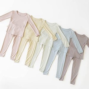 Bán Buôn Thiết Kế 2 Pcs Trẻ Em 95% Tre Viscose 5% Spandex Bé Đồ Ngủ Trẻ Em Rayon Toddler Unisex Cậu Bé Và Cô Gái - Product Image 1