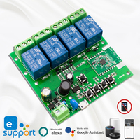 G0101/G0102 Module d'interrupteur intelligent Zigbee 4CH 5/12/32V Récepteur 10A Relais Fonctionne avec Alexa Google Assistant Tuya Smart Life
