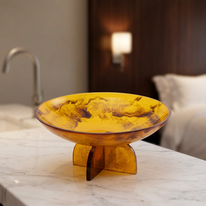 Modern Luxury Resin Lead <b>Free</b> BPA <b>Free</b> Eco-Friendly Polished Handmade Customizable Waterproof Salad Serving Fruit Bowl Table - Product Image 1
