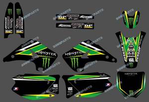 Kit de pegatinas gráficas y de fondo de equipo, calcomanías para <span class=keywords><strong>KAWASAKI</strong></span> KX125, KX250, 2003-2005, 2006, 2007, 2008, 2009, 2010, <span class=keywords><strong>2011</strong></span>, DST0216 - Product Image 1