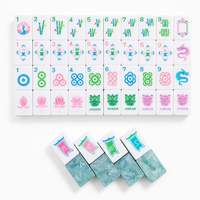 Jeu de Mahjong américain en acrylique 160 tuiles, 3 couches, tuiles gravées sur mesure, kit cadeau de collectionneur haut de gamme, imperméable et léger, pour la maison