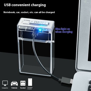 Vỏ trong suốt có thể sạc lại nhẹ hơn rõ ràng ánh sáng lên lật Bìa chịu áp lực Tích hợp 20-Piece thuốc Lá Trường hợp nhựa - Product Image 5