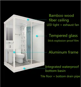 Yeni tasarım küçük prefabrik banyo bakla çerçeve ürün entegre banyo