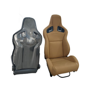 1039R Coppia di Sedili da Corsa Universali Sportivi a Secchiello in Pelle PVC Nera con Doppia Guida di Scorrimento - Product Image 5