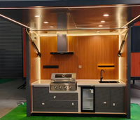 Îlot de cuisine extérieur modulaire pour jardin avec comptoir en quartz