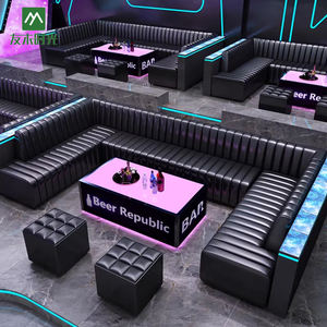 طاولة أريكة نادي بار مخصصة وكرسي مجموعة ملهى ليلي فاخر KTV صالة أريكة على شكل حرف U مجموعة زاوية - Product Image 3