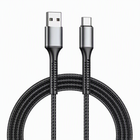 Cable de Carga Rápida USB Tipo-C de 60W, 2M/6 pies, Trenzado de Nailon Resistente, Conductor de Cobre Puro, PD para Computadora, Impresora y Auriculares