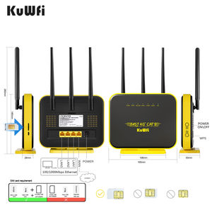 <span class=keywords><strong>Routeur</strong></span> <span class=keywords><strong>4G</strong></span> <span class=keywords><strong>LTE</strong></span> Cat9 <span class=keywords><strong>KuWFi</strong></span> DDP vers les États-Unis, AX1200, Wi-Fi double bande, Gigabit LAN/WAN, WPS, emplacement pour carte SIM <span class=keywords><strong>4G</strong></span>, CPE pour solution de petite entreprise - Product Image 3