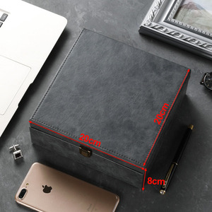 Caja de Cuero PU Crazy Horse de Gran Capacidad con Bloqueo RFID, Jaula de Faraday para Teléfono 20x20x8cm, Estilo Normcore/Minimalista - Product Image 4