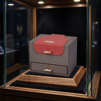 Boîte à bijoux de luxe carrée en bois avec tiroir, logo personnalisé, écologique, faite à la main, durable, organisateur de rangement pour colliers et bagues