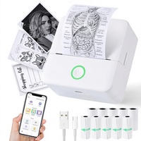 SHINCOLOR Mini Imprimante Thermique Sans Encre pour Autocollants, 200 DPI, 10 Rouleaux de Papier, pour Notes Téléphone, Flashcards, Journal, Bricolage